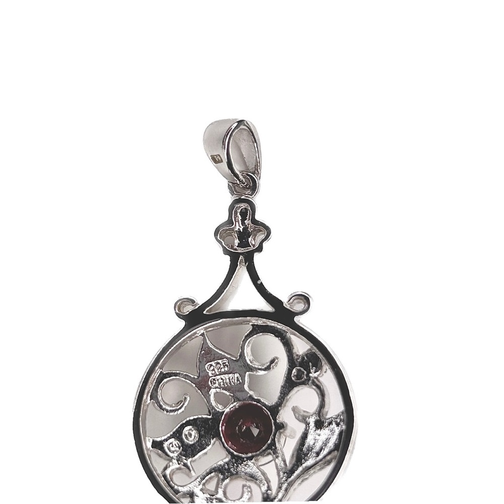 Ruby Red Sterling Silver Small Pendant Charm For … - image 3